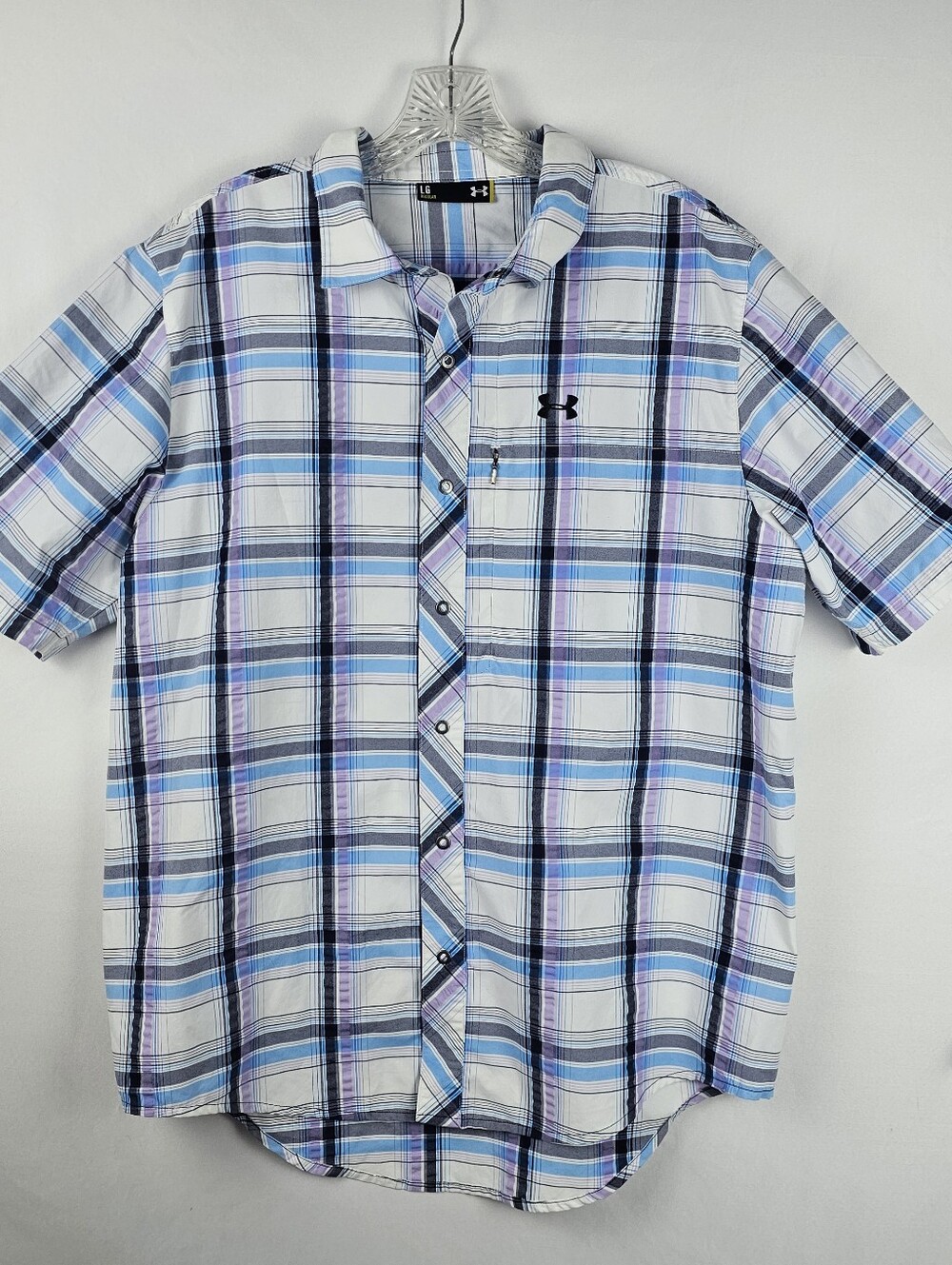 Under Armour Drift Tide 2.0 Snap Front Plaid Shirt Men's Lg Athleisure